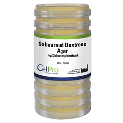 Alkali Scientific&nbsp;Sabouraud Dextrose Agar w/Chloramphenicol 20mL Plate, 10/Pk