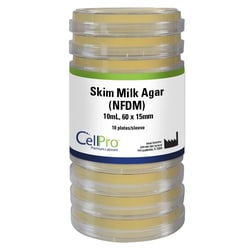 Alkali Scientific&nbsp;Skim Milk Agar (NFDM) 10mL 60x15mm, 10/Pk