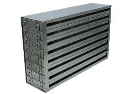 Alkali Scientific&nbsp;Upright Freezer Rack for 25 Place Slide Boxes, 6 x 8 Configuration, 48 Box Capacity