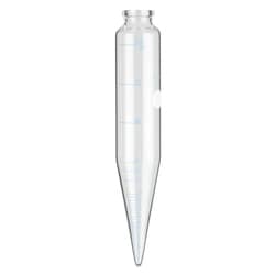 Alkali Scientific&nbsp;Oil Centrifuge Tubes, 100 mL, 3.3 Borosilicate Glass, Blue Graduations, 8 Inch Tube (200x36mm), 10/Case