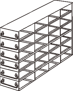 Alkali Scientific&nbsp;Upright Freezer Rack for 100  Place Slide Boxes, 4 x 6 Configuration, 24 Box Capacity