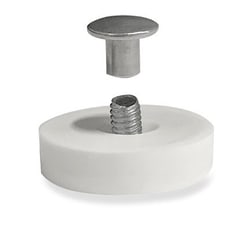 Alkali Scientific&nbsp;Magnet Neodymium with White Rubber Coating with Hardware for Mounting, 1 ea