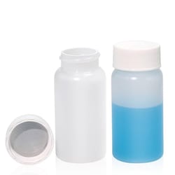 Alkali Scientific&nbsp;20mL HDPE Scintillation Vials, Liquid Sample Scintillation Counting Vials, 22 400 White Screw Cap, Silver Aluminum Foil/Polyethylene Liner, 100/Pk