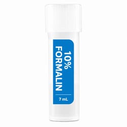 Alkali Scientific&nbsp;7mL 10% Neutral Buffered Formalin (NBF) Specimen Containers, Pre Filled, Dual Click Leak Resistant Lids, 95 kPa Compliant, 100/Tray