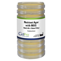 Alkali Scientific&nbsp;Nutrient Agar with MUG 10mL 60x15mm Filter, 10/Pk