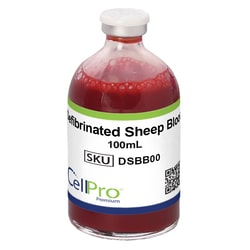 Alkali Scientific&nbsp;Defibrinated Sheep Blood 100mL, Glass 4oz Crimp Bottle