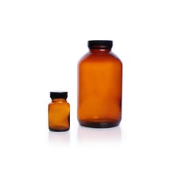 Alkali Scientific&nbsp;Round Storage Bottle, Amber Color, Wide Mouth, Polypropylene (PP), 60mL, 10/pk, 200/cs