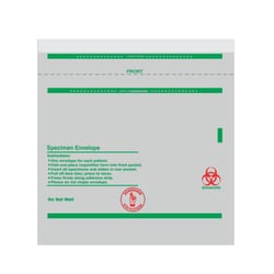 Alkali Scientific&nbsp;Biohazard Specimen Transport Bags (Envelopes) , LDPE, Seperate Document Pouch, Tamper Evident Adhesive Closure, 100/Pk, 1000/Case, 10