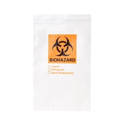 Alkali Scientific&nbsp;Biohazard Specimen Transport Bag, Zip Seal with Score Line & Seperate Document Pouch, 100/Pk, 1,000/Case, 8