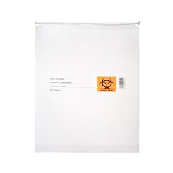 Alkali Scientific&nbsp;Biohazard Specimen Bags, LDPE, Reclosable Drawstring Closure with Cotton Cords, 22