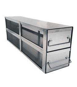 Alkali Scientific&nbsp;Upright Freezer Drawer Rack, Storage Drawers with Lids, 22 1/4 x 5 3/8 x 9 15/16 inches
