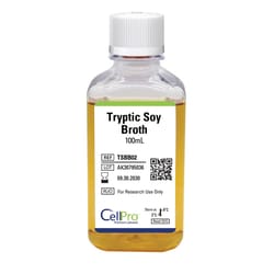 Alkali Scientific&nbsp;Tryptic Soy Broth (TSB), 100 mL (8 oz), Paragon Clean Room Grade, 1/Pk