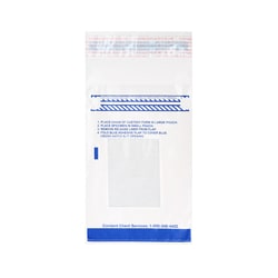 Alkali Scientific&nbsp;Biohazard Specimen Transport Bags, LDPE, Adhesive Closure with Tear Line, Liquid Tight, Separate Document Pouch, 8
