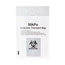 Alkali Scientific&nbsp;95 kPa Compliant Biohazard Specimen Transport Bags with Absorbent Pad (3