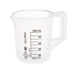 CELLTREAT Scientific Products&nbsp;100mL Graduated Beaker With Handle, Polypropylene, Non-sterile, Case Quantity 12