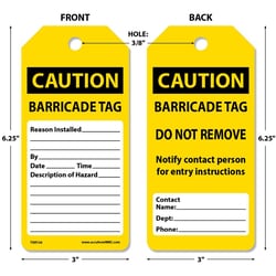 MSC&nbsp;CAUTION BARRICADE TAG