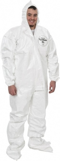 MSC&nbsp;Dupont Tychem 4000 Coverall, Chemical and Bloodborne Pathogen Protection, 2X-Large, White, 6/Case