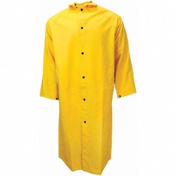MSC&nbsp;Neese Rain Coat, PVC Over Polyester, Safety Yellow, Size L, 1 ea