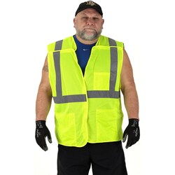 MSC&nbsp;PIP ANSI Type R Class 2 Breakaway Vest, Polyester Mesh, 4XL, 1 ea