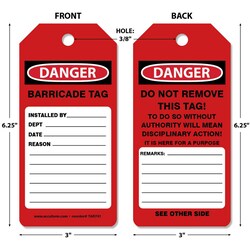 MSC&nbsp;DANGER BARRICADE TAG
