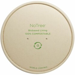 Enterprise Technology Solutions&nbsp;World Centric  Lids,f/Bowls,Compostable,Light-Weight,Durable,NoTree,Paper,24oz-32oz,25/PK,12/CT,Natural