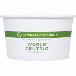 Enterprise Technology Solutions&nbsp;World Centric  Bowls,Compostable,PlantSugars,Bio-Based,Light-Weight,f/Hot&ColdFoods,Paper,12oz,50/PK,10/CT,White