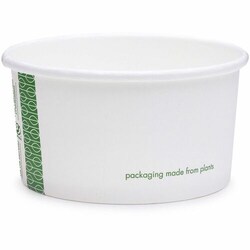 Enterprise Technology Solutions&nbsp;Vegware  Bowl,f/Hot&Cold Food,f/90-Series Lids,Plant-Based,PLA Lining,Paperboard,6oz,1000/CT,White