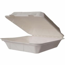 Enterprise Technology Solutions&nbsp;Vegware  Takeout Containers,Clamshell,NaturalFiber,f/Hot&Cold Food,No Added PFAS,9