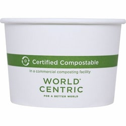 Enterprise Technology Solutions&nbsp;World Centric  Bowls,Compostable,PlantSugars,Bio-Based,Light-Weight,f/Hot&ColdFoods,Paper,8oz,50/PK,20/CT,White