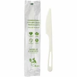 Enterprise Technology Solutions&nbsp;World Centric  Cutlery,Knife,BioBased,Reusable,TPLA,Wrapped,6.7