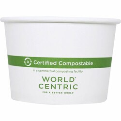 Enterprise Technology Solutions&nbsp;World Centric  Bowls,Compostable,PlantSugars,Bio-Based,Light-Weight,f/Hot&ColdFoods,Paper,16oz,50/PK,10/CT,White