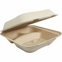 Enterprise Technology Solutions&nbsp;World Centric  Takeout Containers,Hinged,NoAddedPFAS,Grease/MoistureResist,PlantFiber,8