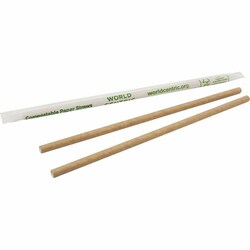 Enterprise Technology Solutions World Centric Straws,f/Hot&Cold,Durable,Kraft