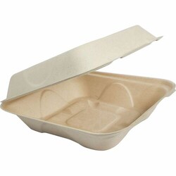 Enterprise Technology Solutions&nbsp;World Centric  Takeout Containers,Hinged,NoAddedPFAS,Grease/MoistureResist,PlantFiber,8