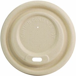Enterprise Technology Solutions&nbsp;World Centric  Lids,f/HotCups,Strawless,Sip,Compostable,PlantFiber,BioBased,10oz-20oz,50Lids/PK,20/CT,Natural