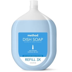 Enterprise Technology Solutions&nbsp;Method Products  Dish Soap,Manual,Capped Refill,Sea Minerals,54oz,Light Blue