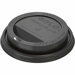 Enterprise Technology Solutions&nbsp;Solo Cup Company  Dome Hot Cup Lids, 100/BG, 10BG/CT, Black