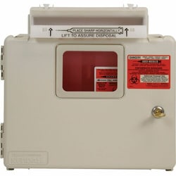 Enterprise Technology Solutions&nbsp;Covidien  Biohazard Wall Cabinet for Sharp Objects, w/ Lid, 5 Quart