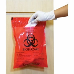 Enterprise Technology Solutions&nbsp;CareTek  Biohazard Waste Bag, Peel/Stick, 2.6 Qt, 12
