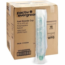 Enterprise Technology Solutions&nbsp;Starbucks  Branded Cold Cups, Poly, 16 oz, 50/PK, 20PK/CT, Clear