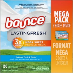 Enterprise Technology Solutions&nbsp;Procter & Gamble Commercial  Bounce Dryer Sheets, 65/BX, 2/Pack, Outdoor Fresh