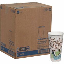 Enterprise Technology Solutions&nbsp;Dixie Foods  Hot Cups, Insulated Paper, 20 oz, 25/PK, 20PK/CT, Multicolor