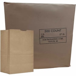 Enterprise Technology Solutions&nbsp;Ajm Packaging Corporation  Grocery Sacks, No. 57 Paper, 1/6 BBL, 500/CT, Kraft