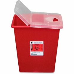 Enterprise Technology Solutions&nbsp;Covidien  Biohazard Sharps Container W/Hinged Lid/Rotor, 8 Gal., Red
