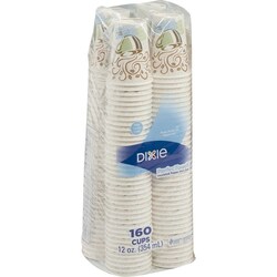 Enterprise Technology Solutions&nbsp;Dixie Foods  Hot Cups, Insulated Paper, 12 oz, 160/PK, Multi