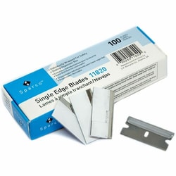 Enterprise Technology Solutions&nbsp;Sparco  Replacement Razor Blades, Single-Edge, 100/BX, Silver