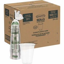 Enterprise Technology Solutions&nbsp;Solo Cup Company  Cold Cups, Plastic, 7 oz, 50/PK, 20PK/CT, Clear