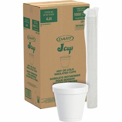 Enterprise Technology Solutions&nbsp;Dart Container Corp  Cups, Hot/Cold, Foam, 4 oz, 1000/CT, White
