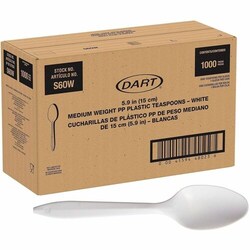 Enterprise Technology Solutions Dart Container Corp Teaspoons,Standard-Length,Disposa.,Polyprop.1000/Box,1/CT,WE,