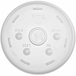 Enterprise Technology Solutions Dart Container Corp Lids,f/Hot/ColdFoamCups,Straw/Slotted,Lrg,100/PK,10/CT,